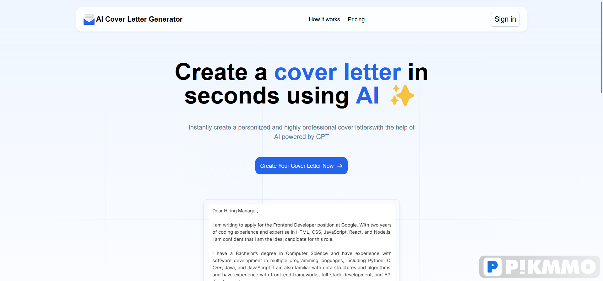 AI Cover Letter Generator