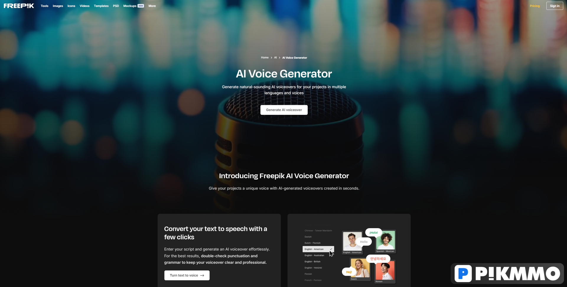Freepik AI Voice Generator