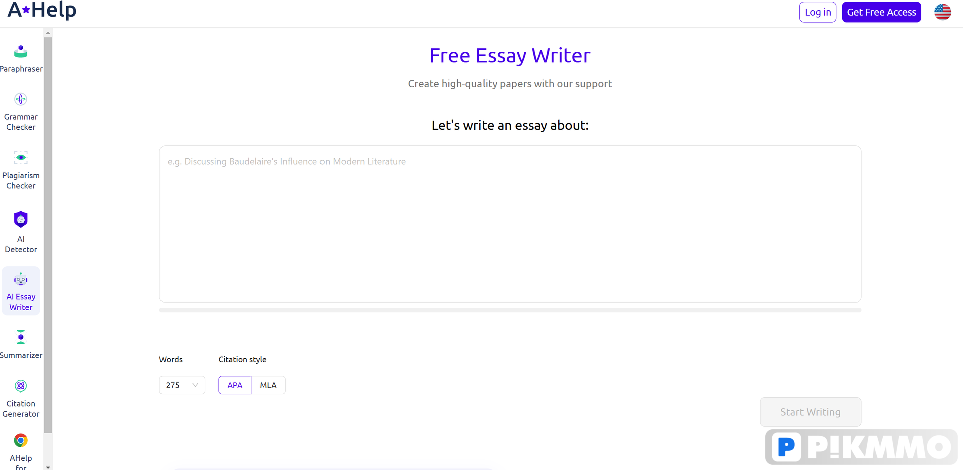Free AI Essay Writer