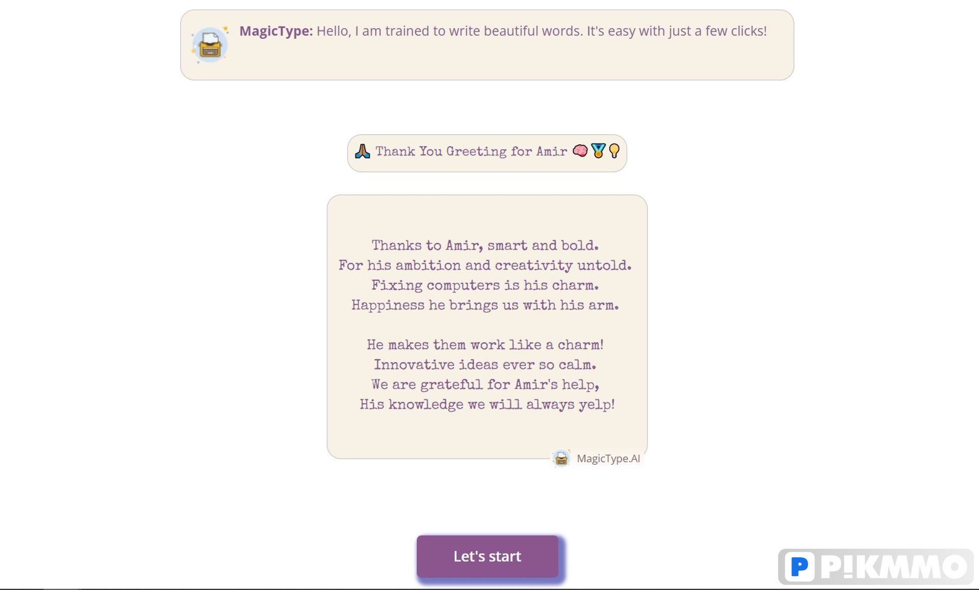 Magic Type AI
